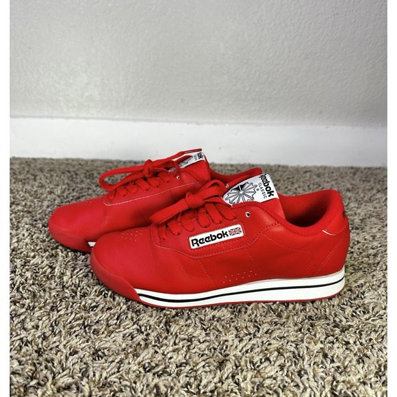 Reebok Shoes - Reebok Princess Women's Size 6.5 Red Classic Leather Shoes Sneakers J95015